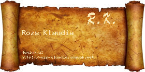 Rozs Klaudia névjegykártya